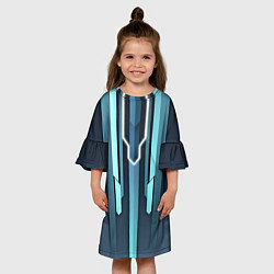 Платье клеш для девочки Неоновый поток, цвет: 3D-принт — фото 2