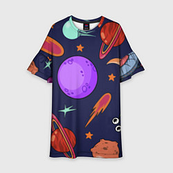 Детское платье Космический арт планеты