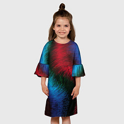 Платье клеш для девочки Буря красок, цвет: 3D-принт — фото 2