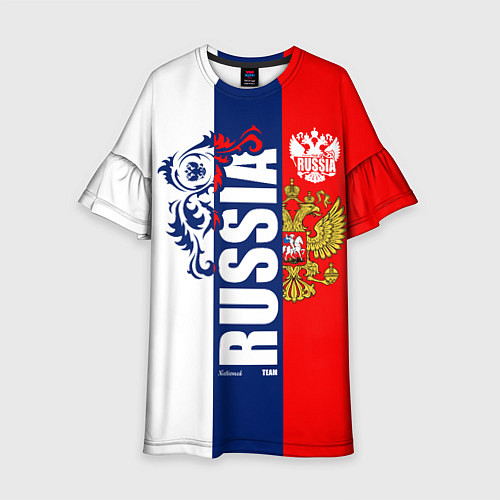 Детское платье Russia national team: white blue red / 3D-принт – фото 1