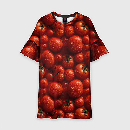 Детское платье Сочная текстура из томатов / 3D-принт – фото 1