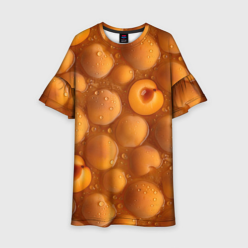 Детское платье Сочная текстура из персиков / 3D-принт – фото 1