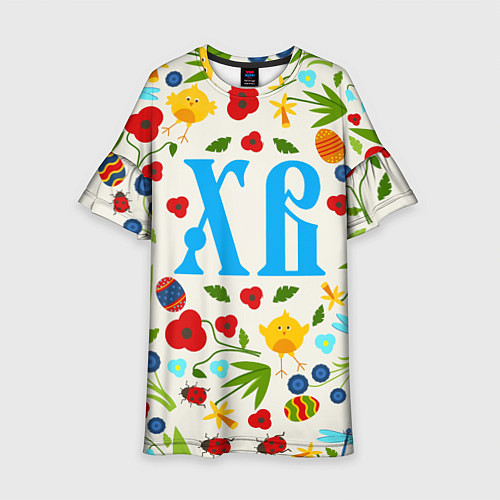 Детское платье ХВ с цветочным узором на Пасху / 3D-принт – фото 1