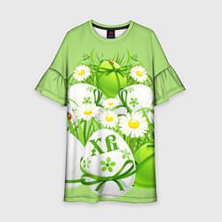 Платье клеш для девочки Пасхальная, цвет: 3D-принт