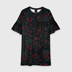 Платье клеш для девочки Квадратные пазлы, цвет: 3D-принт