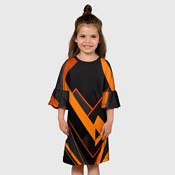 Платье клеш для девочки Оранжевая молния: арт, цвет: 3D-принт — фото 2