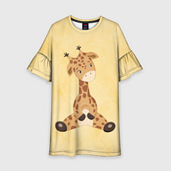 Платье клеш для девочки Малыш жираф, цвет: 3D-принт