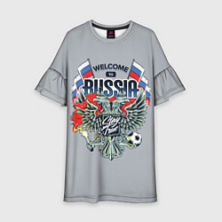 Платье клеш для девочки Welcome to Russia - футбол, цвет: 3D-принт