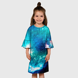 Платье клеш для девочки Звёздная Вселенная, цвет: 3D-принт — фото 2