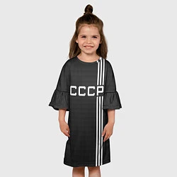 Платье клеш для девочки СССР карбон, цвет: 3D-принт — фото 2
