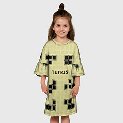 Платье клеш для девочки Тетрис ретро, цвет: 3D-принт — фото 2