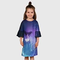 Платье клеш для девочки Ведьма со звездной пылью в старом замке, цвет: 3D-принт — фото 2