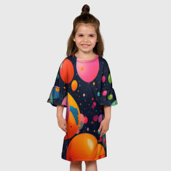Платье клеш для девочки Море шаров, цвет: 3D-принт — фото 2