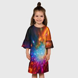 Платье клеш для девочки Космическая многомерность, цвет: 3D-принт — фото 2