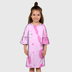 Платье клеш для девочки Котик и ножик, цвет: 3D-принт — фото 2