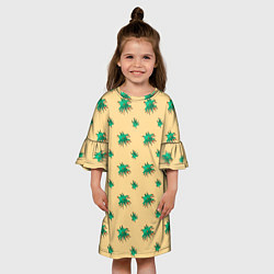 Платье клеш для девочки Зеленый коронавирус, цвет: 3D-принт — фото 2