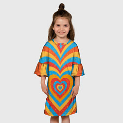 Платье клеш для девочки Sunny heart, цвет: 3D-принт — фото 2