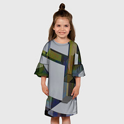 Платье клеш для девочки Геометрический коллапс, цвет: 3D-принт — фото 2
