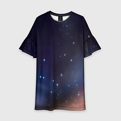 Платье клеш для девочки Космическое полотно, цвет: 3D-принт