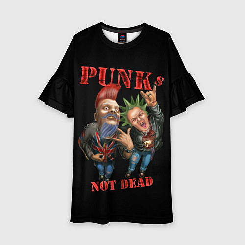 Детское платье Punks Not Dead - панки хой / 3D-принт – фото 1
