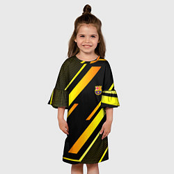 Платье клеш для девочки ФК Барселона эмблема, цвет: 3D-принт — фото 2