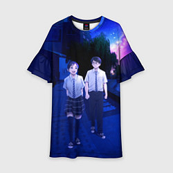 Платье клеш для девочки Бессонница после школы Друзья, цвет: 3D-принт