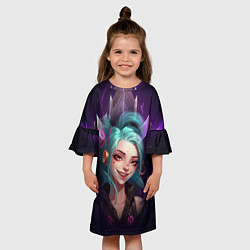 Платье клеш для девочки Милая Джинкс, цвет: 3D-принт — фото 2