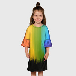 Платье клеш для девочки Летняя радуга, цвет: 3D-принт — фото 2