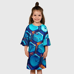 Платье клеш для девочки Водянистые наносоты, цвет: 3D-принт — фото 2