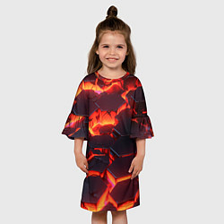 Платье клеш для девочки Огненные наносоты, цвет: 3D-принт — фото 2