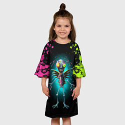 Платье клеш для девочки Инопланетный чудик, цвет: 3D-принт — фото 2