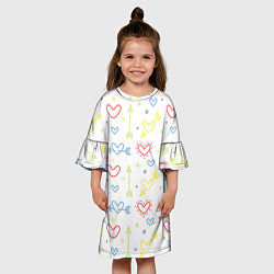 Платье клеш для девочки Color hearts, цвет: 3D-принт — фото 2