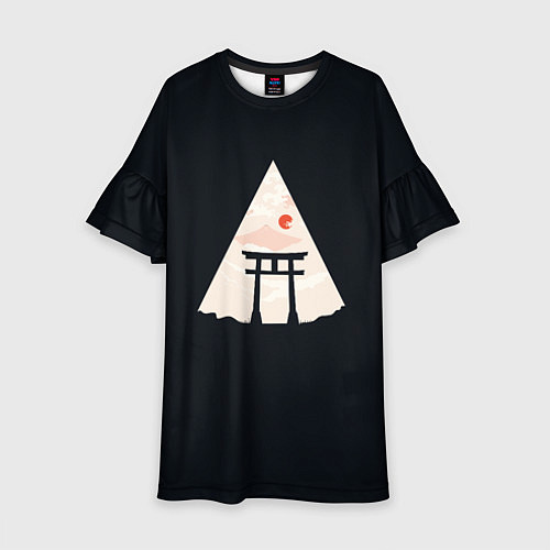 Детское платье Японские ворота Тории в горах / 3D-принт – фото 1