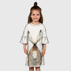Платье клеш для девочки Ушастый ослик, цвет: 3D-принт — фото 2