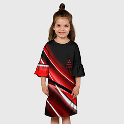 Платье клеш для девочки Mitsubishi emblem Митсубиши, цвет: 3D-принт — фото 2