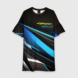 Детское платье Cyberpunk 2077 phantom liberty black blue abstract