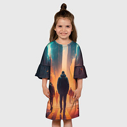 Платье клеш для девочки На районе, цвет: 3D-принт — фото 2