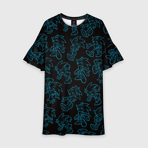 Детское платье Соник паттерн / 3D-принт – фото 1