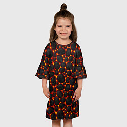 Платье клеш для девочки Огненные камни, цвет: 3D-принт — фото 2