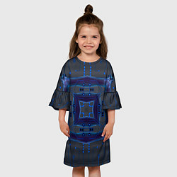Платье клеш для девочки Кубические волны, цвет: 3D-принт — фото 2