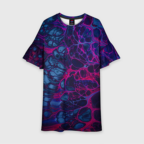 Детское платье Неоновая лава / 3D-принт – фото 1