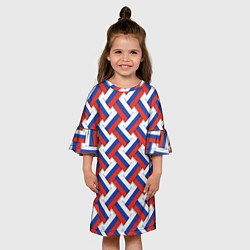 Платье клеш для девочки Россия - плетёнка, цвет: 3D-принт — фото 2