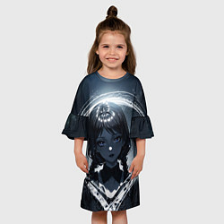 Платье клеш для девочки Аниме готическая девушка с двумя косами, цвет: 3D-принт — фото 2