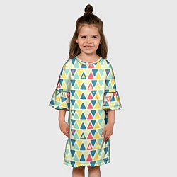 Платье клеш для девочки Треугольный орнамент, цвет: 3D-принт — фото 2