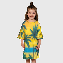 Платье клеш для девочки Закат на отдыхе, цвет: 3D-принт — фото 2
