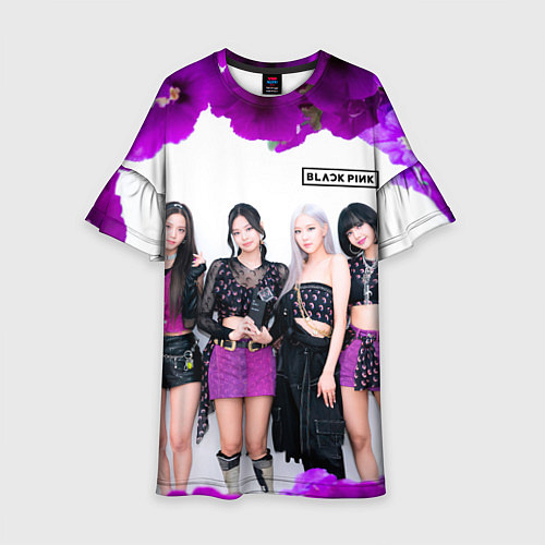 Детское платье Blackpink flowers / 3D-принт – фото 1
