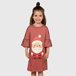 Платье клеш для девочки Санта Клаус: арт нейросети, цвет: 3D-принт — фото 2