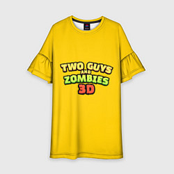 Детское платье Two Guys & Zombies 3D - Лого на желтом