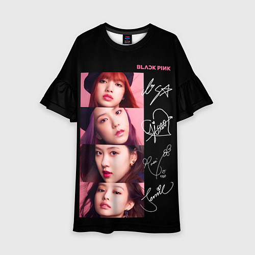 Детское платье Blackpink Autographs / 3D-принт – фото 1