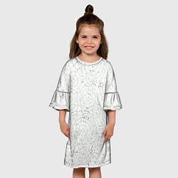 Платье клеш для девочки Хаотичная черно-белая рябь - узор Хуф и Ся, цвет: 3D-принт — фото 2